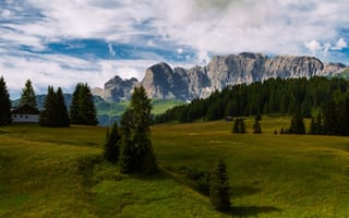 Картинка альп, Италия, Горы, гора, Природа, дерева, Деревья, Пейзаж, South, Альпы, дерево, деревьев, Tyrol, Catinaccio