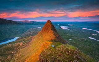 Картинка Шотландия, Suilven, Горы, Сверху, гора, Природа