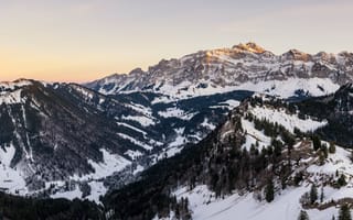 Картинка Альпы, Швейцария, Природа, гора, Горы, панорамная, альп, Kronberg, Панорама