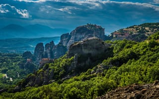 Картинка Греция, Meteora, скалы, Горы, Природа, Скала, Пейзаж, гора, Утес, скале