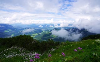 Картинка Бавария, альп, облачно, гора, Obersalzberg, Германия, Природа, Горы, Альпы, Облака, облако