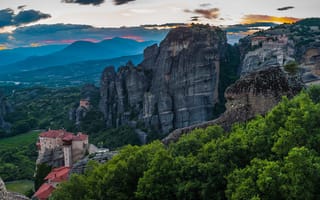 Картинка Греция, Meteora, скале, Скала, Утес, гора, Горы, Природа, скалы