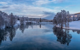 Картинка Норвегия, Valdres, речка, Зима, Реки, Пейзаж, Природа, река, зимние