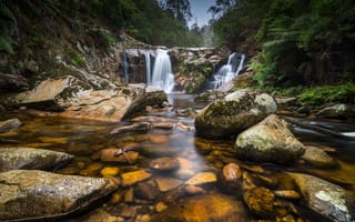 Картинка Австралия, Tasmania, речка, река, Природа, Камни, Реки, Камень, Водопады