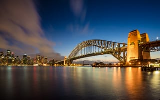 Картинка Сидней, Австралия, город, Harbour, Города, мост, Дома, Здания, Sydney, Мосты