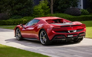 Обои Феррари, 296, Автомобили, авто, вид, Ferrari, красная, сзади, автомобиль, машина, Сзади, Красный, Металлик, GTB, красных, машины, (F171), 2022, красные