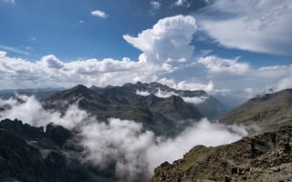Картинка Франция, Ariège, облако, Природа, Горы, Облака, гора, облачно