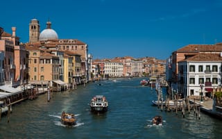 Обои Венеция, Италия, Лодки, Здания, Водный, Дома, канал, Города, город