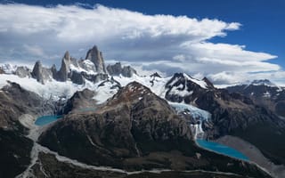 Картинка Аргентина, Patagonia, скалы, Горы, Облака, облачно, Утес, Природа, Скала, скале, облако, гора