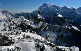 Картинка Бавария, Альпы, снегу, альп, гора, снега, Германия, Berchtesgadener, Горы, Снег, Природа, снеге