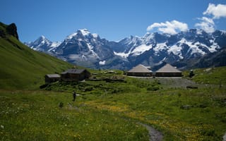 Картинка Альпы, Швейцария, Горы, Природа, гора, альп