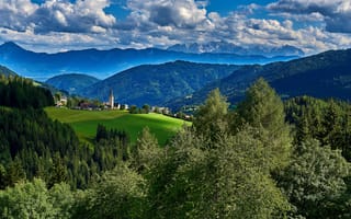 Картинка Альпы, Австрия, альп, Carinthia, Природа, Пейзаж, HDR, Горы, облако, Облака, гора, HDRI