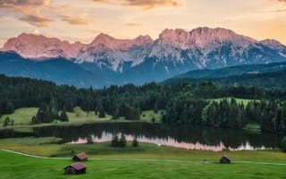 Картинка Альпы, Германия, Garmisch-Partenkirchen, Горы, альп, Озеро, Природа, гора