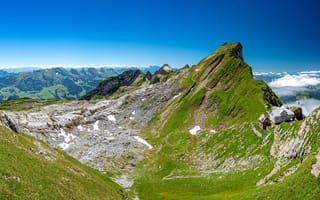 Картинка альп, Швейцария, гора, Альпы, Природа, Горы, Пейзаж, Säntis