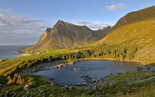 Картинка Лофотенские, острова, Природа, гора, Горы, Норвегия