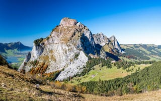 Картинка альп, Швейцария, Альпы, Природа, скале, Скала, скалы, Утес, Holzegg, Пейзаж, Горы, гора