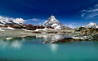 Картинка альп, Швейцария, Альпы, гора, Горы, Природа, Matterhorn, Озеро