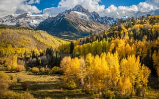Картинка штаты, Colorado, Природа, Пейзаж, Леса, Горы, гора, США, лес, осенние, Осень, америка