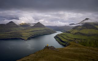 Картинка Дания, Faroe, Горы, Природа, облачно, Облака, гора, облако, Islands