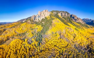 Картинка США, Colorado, Природа, лес, штаты, Пейзаж, Горы, Леса, Осень, америка, гора, осенние