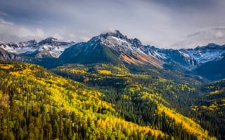 Картинка америка, Colorado, Леса, США, Природа, Осень, Горы, осенние, гора, штаты, лес