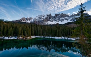 Картинка Альпы, Италия, Lago, Carezza, гора, Горы, di, Природа, Озеро, альп