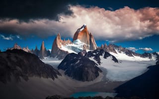 Картинка Аргентина, Patagonia, Скала, скалы, гора, скале, облако, Природа, облачно, Облака, Горы, Утес