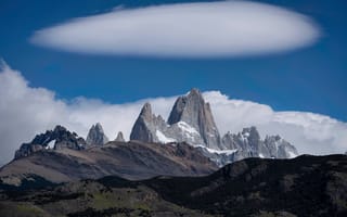 Картинка Аргентина, Fitz, гора, Утес, скале, облако, Облака, Roy, облачно, Природа, Горы, скалы, Скала