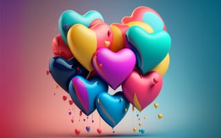 Картинка Сердце, Разноцветные, сердечко, сердца, Шарики, серце, Много, Шар