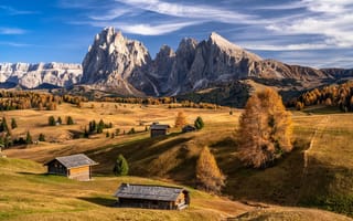 Картинка Альпы, Италия, Горы, Осень, Tyrol, Dolomites, гора, Природа, Пейзаж, альп, South, осенние