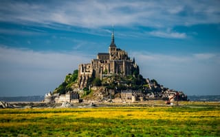 Картинка Франция, Крепость, Mont-Saint-Michel, Города, Башня, башни, город