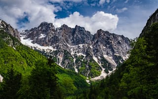 Картинка Альпы, Словения, Prisojnik, альп, Горы, Облака, облачно, Природа, облако, гора