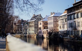 Картинка Страсбург, Франция, Города, город, Дома, канал, Здания, Водный
