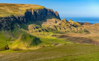Картинка Шотландия, Isle, of, Утес, Skye, Горы, скале, скалы, Скала, Природа, гора