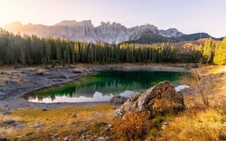 Картинка Альпы, Италия, Озеро, Горы, альп, Dolomites, Природа, гора