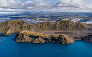Картинка Исландия, Highlands, облако, Облака, Озеро, Горы, Природа, of, гора, облачно, Iceland