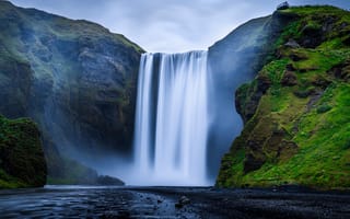 Картинка Исландия, Skógafoss, Горы, Природа, гора, Водопады