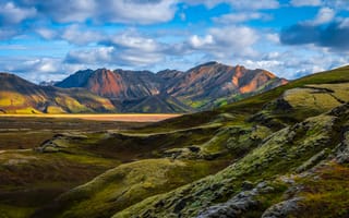Картинка Исландия, Landmannalaugar, Горы, Природа, облако, облачно, гора, Облака