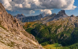 Картинка Альпы, Италия, гора, Dolomites, скалы, Природа, Горы, альп, скале, Скала, облачно, Утес, облако, Облака