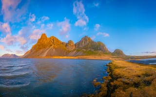 Картинка Исландия, Diamond, Beach, гора, Природа, Побережье, берег, Горы