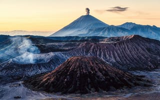 Картинка Индонезия, Вулкан, гора, Природа, Java, вулкана, East, Горы, вулканы