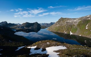 Картинка Норвегия, Troms, Природа, Горы, Озеро, гора