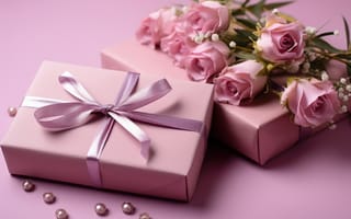 Картинка Розы, Розовый, роза, Бантик, розовая, коробки, Коробка, бант, подарков, розовых, цветок, розовые, подарок, Цветы, бантики, коробке, Подарки