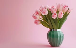 Картинка Букеты, тюльпан, вазы, Цветы, Ваза, цветок, вазе, букет, Розовый, Тюльпаны