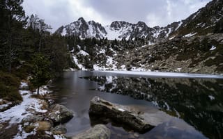 Картинка Андорра, Lake, Камень, гора, Moreno, Природа, Озеро, Камни, Горы