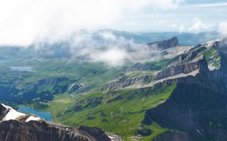 Картинка Альпы, Швейцария, Облака, Природа, скалы, Горы, альп, Скала, скале, гора, облако, Утес, облачно