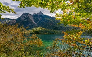 Картинка Бавария, Германия, Горы, Озеро, Природа, гора, Alpsee