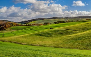 Картинка Германия, Rheinland-Pfalz, Холмы, холм, облако, облачно, Пейзаж, Облака, Природа, холмов