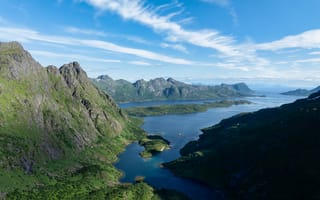 Картинка Лофотенские, острова, Норвегия, гора, Природа, Горы, Фьорд
