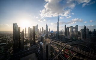 Картинка Дубай, Объединённые, Эмираты, Арабские, Города, облачно, Небоскребы, ОАЭ, облако, Здания, Дома, город, Облака